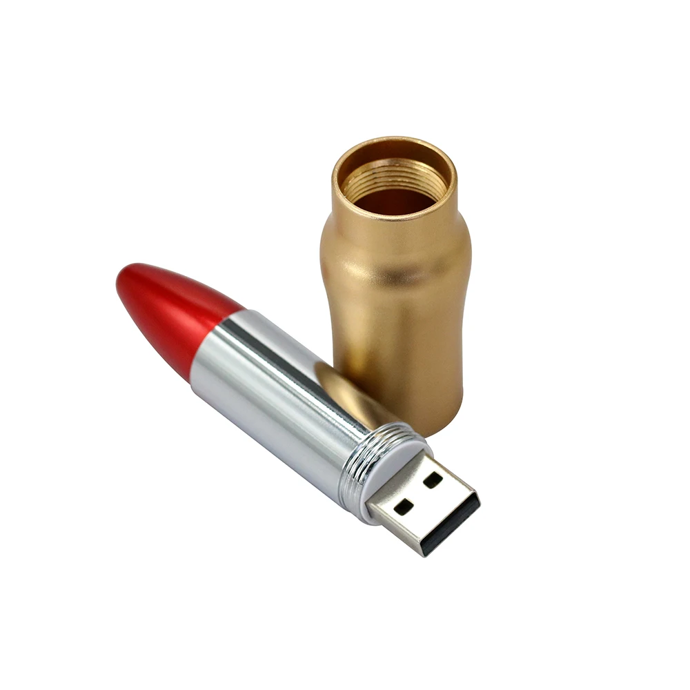 ความจุจริง 32GB Pendrive โลหะลิปสติกแฟลชไดรฟ์ USB 4GB 8GB 16GB 32GB 64GB pendriveThumb ไดรฟ์ Card Memory