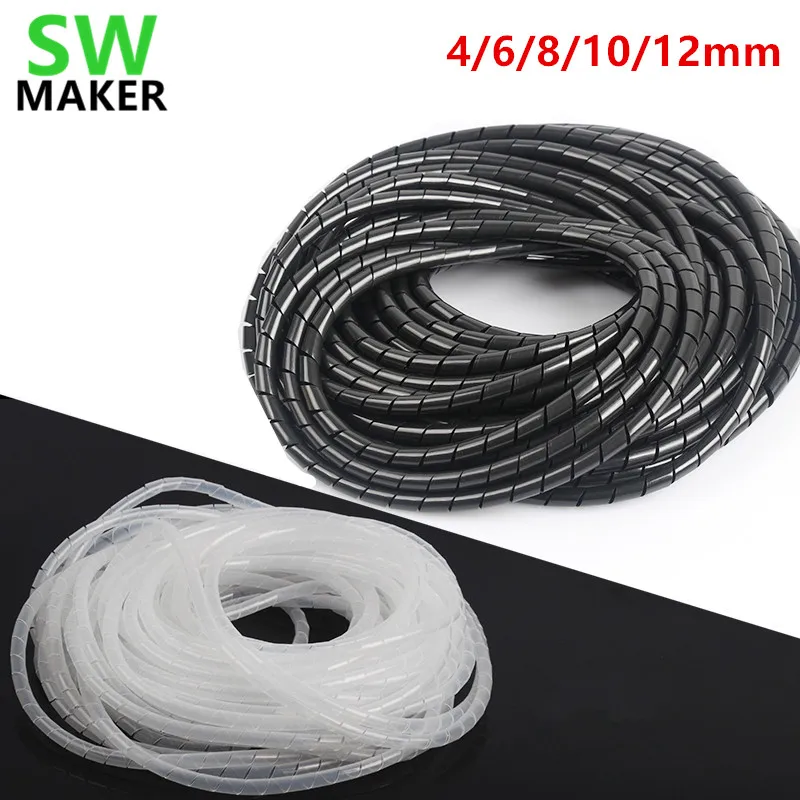 6mm diameter Cable Organizer Coiled Tube Sleeve Cable protection tube High quality for 3D printer parts