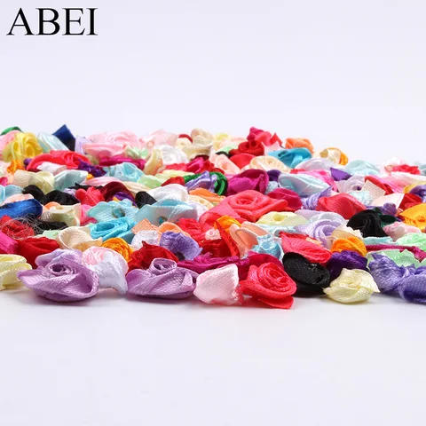 Мини атласные ленты розы ABEI 300 шт