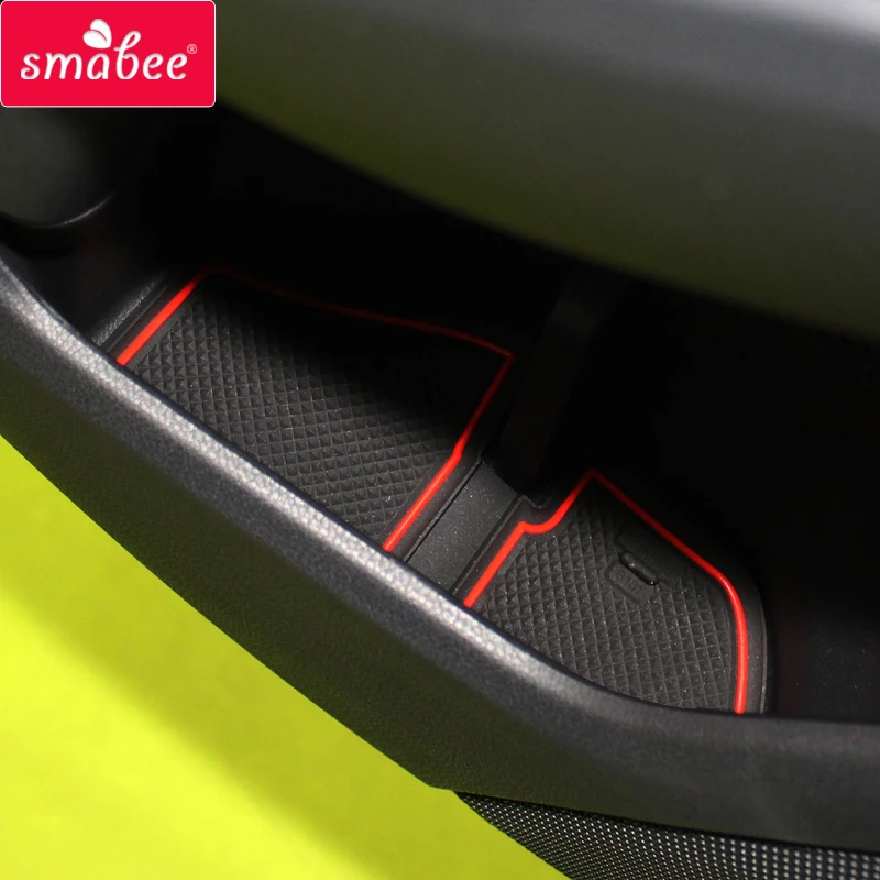 Smabee Anti-Slip Gate Slot Mat Rubber Cup Mats for Subaru XV 2018 2019 2020 Crosstrek WRX STI Non-Silp Mats Accessories Stickers