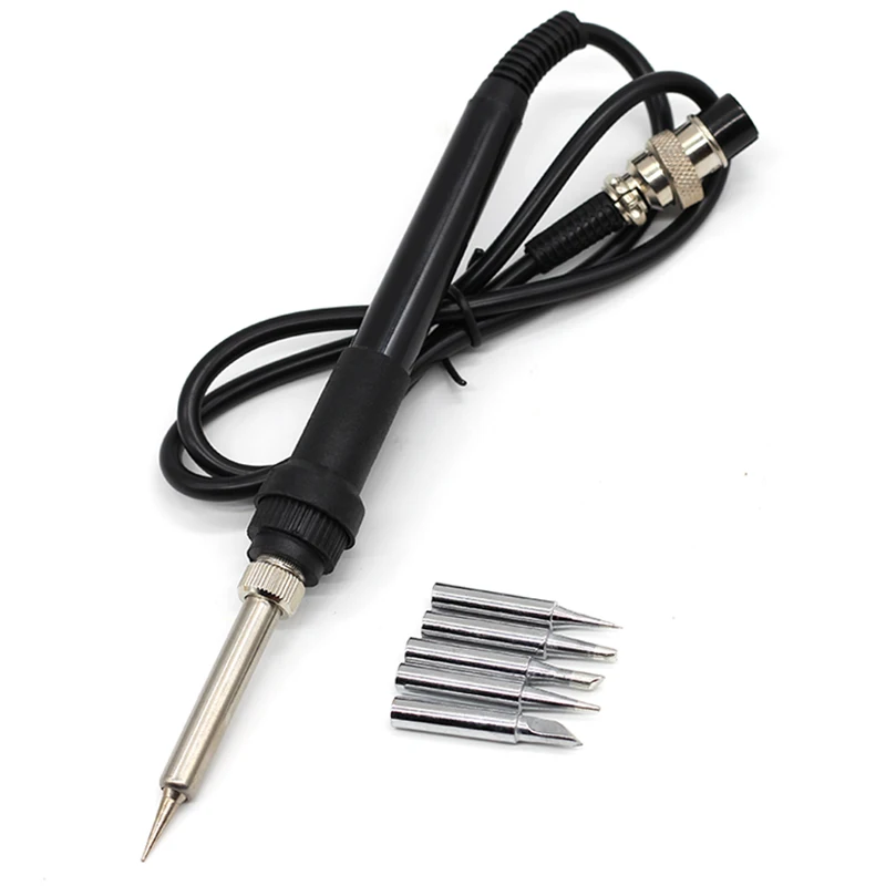 BGA Soldering Station Solder Iron Handle For Lukey HAKKO  936 902 702 701 8586 Repair Rework Station With 5pcs Solder Iron Tip