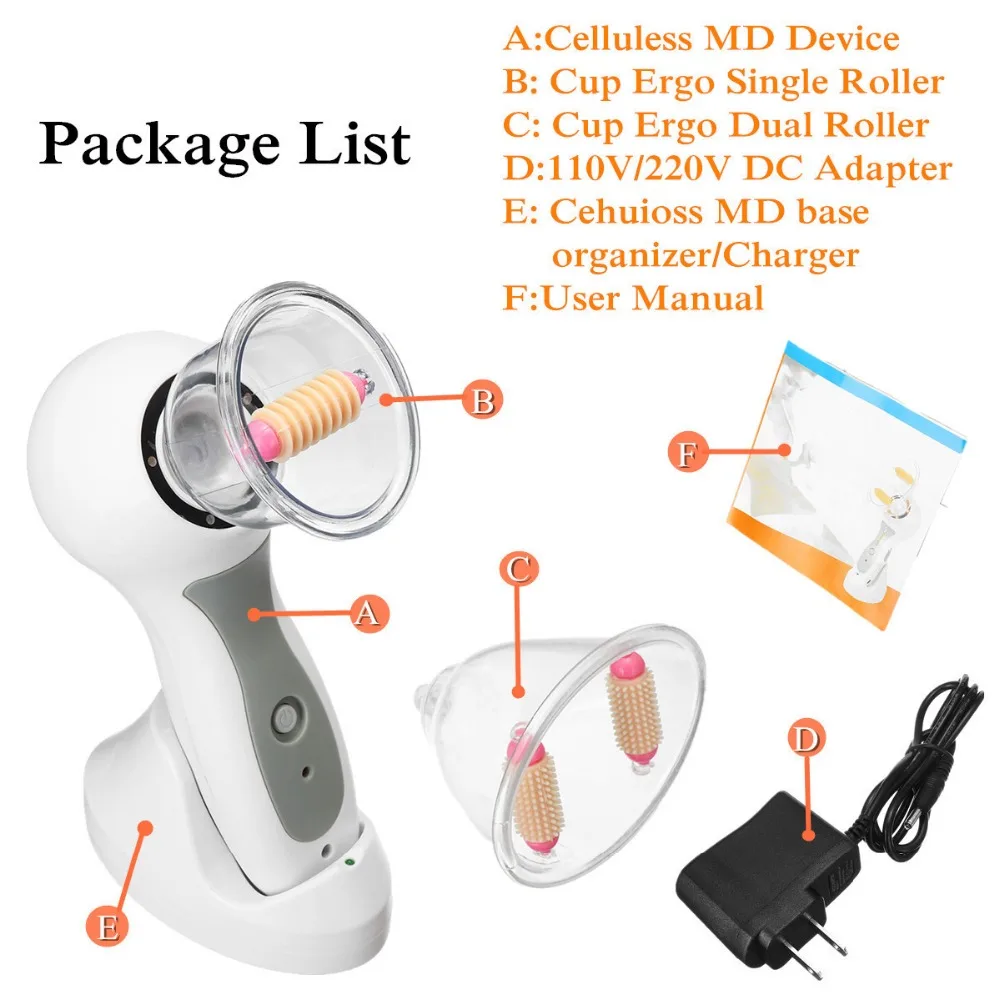 Electric Breast Vacuum Anti-Cellulite aging Massager Liposuction Device Deep Celluless Therapy Treatment Kit