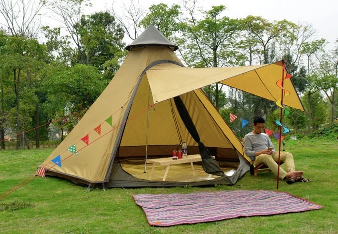 double layer outdoor camping family tent