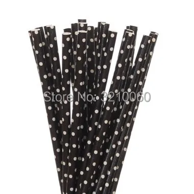 New 25pcs/lot Red Black Paper Straws For Kis Happy Birthday Wedding Christmas Decorative Party Supplies Creative Drinking Straws