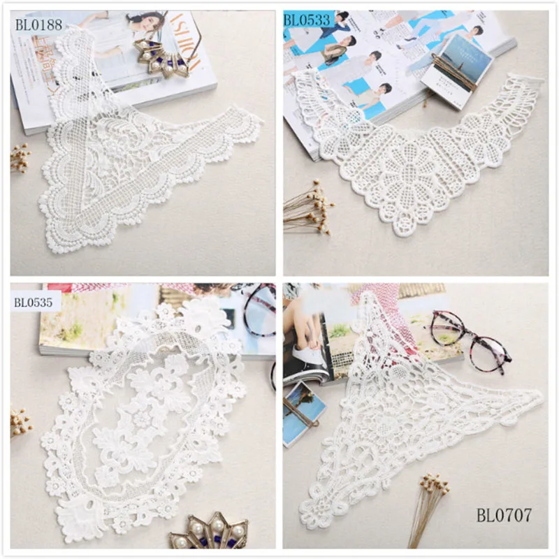 White Lace Fabric for DIY Craft, Cotton Fabric, Applique Patch, Sew, Neckline, Lace Fabric, Mori Girl Clothes, 1 Pc