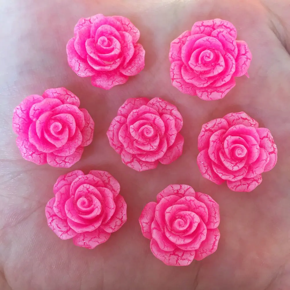 New 30PCS 20mm Resin Cute Crack Flower Flatback Stone Child Scrapbook Buttons Crafts R75*3