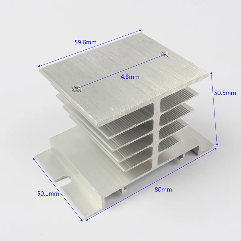 1 unidad relé de estado sólido monofásico SSR radiador de disipación de disipador de calor de aluminio El más nuevo adecuado para relé 10A-40A negro