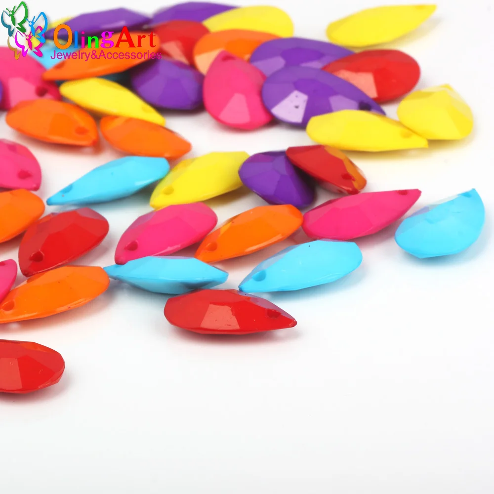 OlingArt 20MM 48Pcs/lot mixed color Acrylic bead raindrop DIY earrings Bracelet choker necklace jewelry making
