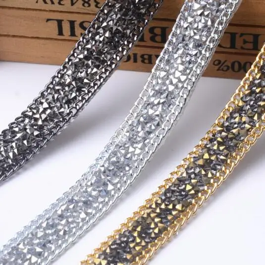 20yards High Quality Beaded Lace Trim Rhinestones Appliques Sew on Wedding Dress or Iron on the Clothing Decorative Accessories