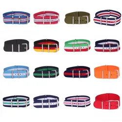 Buy 2 Get 10% OFF) New Arrival Wholesale Stripe Woven Fiber watchband 14mm Nylon Watch Straps Wristwatch Band Cheap fabric