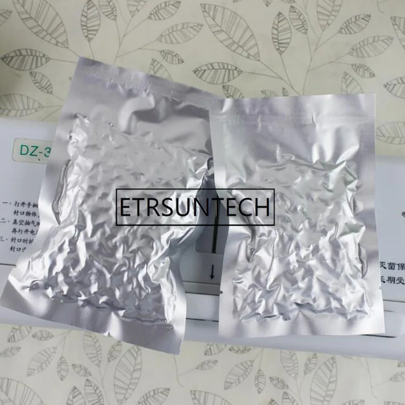 1000pcs Heat Seal Silver Aluminum Foil Package Bags Smooth Surface Flat Open Top Mylar Foil Tea Bag Packaging