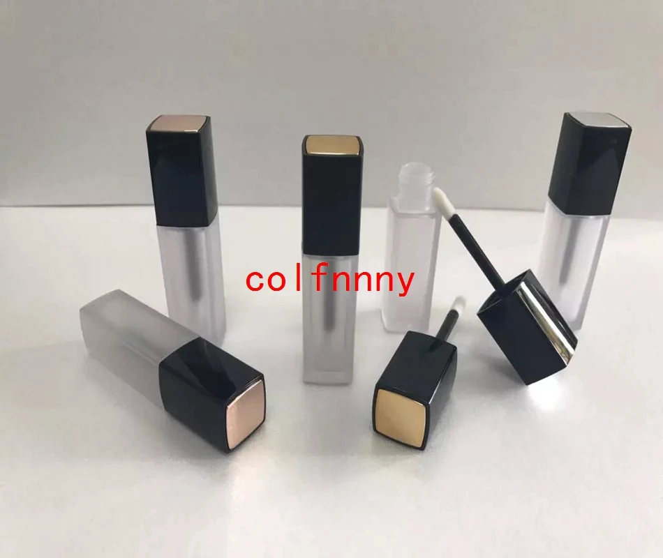 500pcs/lot 5ml Matt Clear Lip Gloss Tube,Empty Lipstick Packaging Bottle,Square Shape Lip Blam Tube, Cosmetic Container