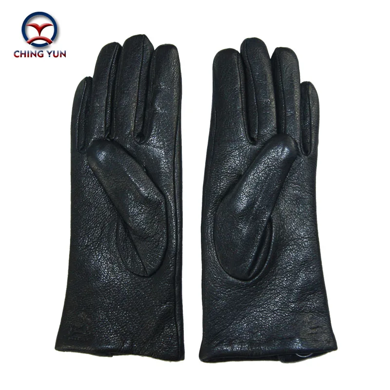 CHINGYUN Nouvelles Femmes Véritable Bras manches Épaissir Arc En Cuir Gants Hiver Automne Dames Marque De Mode Noir Chaud En Cuir fv02