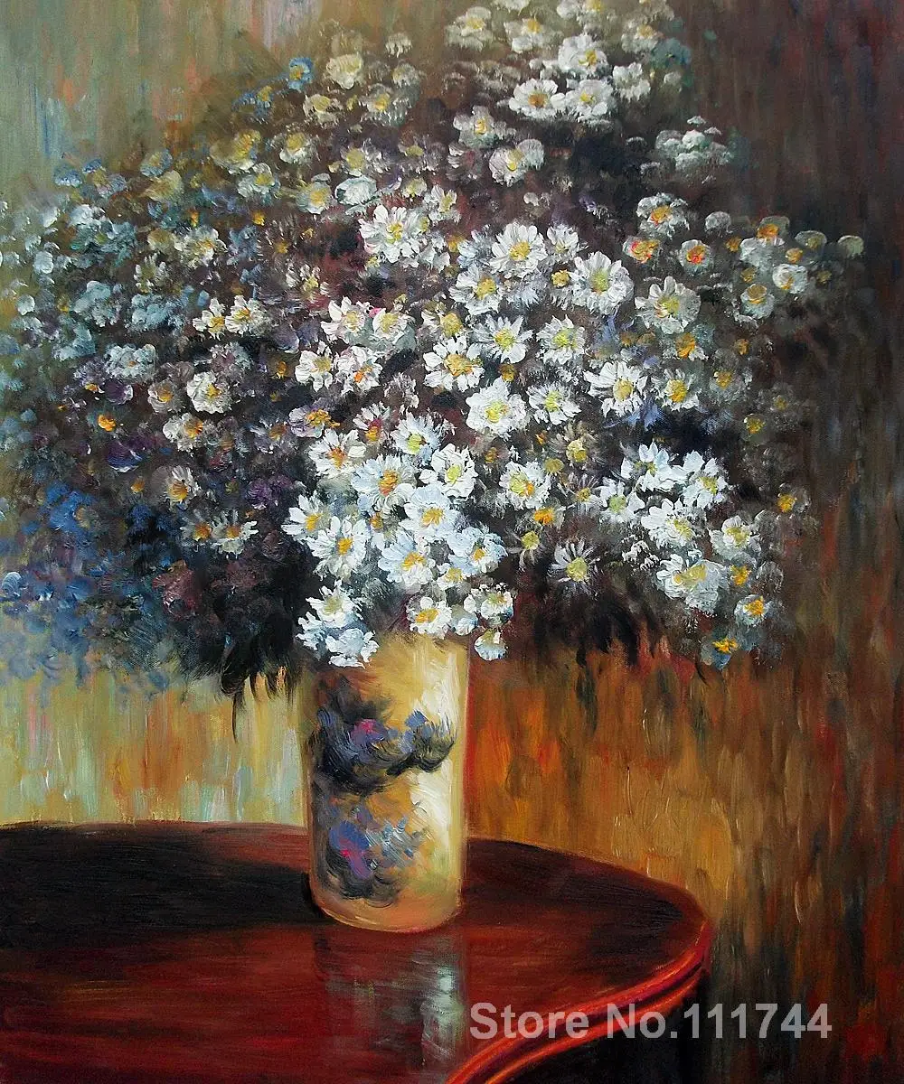 

Gift Flower Art Modern Painting Asters Claude Monet Paintings Living Room Decor Handmade High Quality