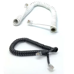 flexible 6ft 1.8M Male RJ9 Telephone Handset Phone Extension Cord Cable black WHITE