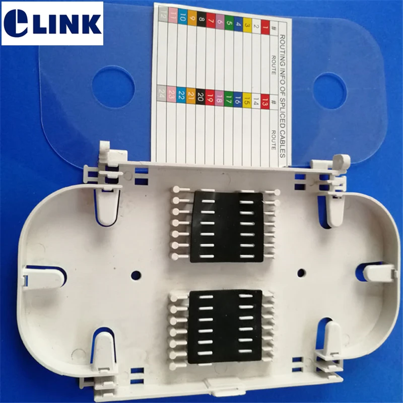 24 cores fiber splice tray high quality ftth cassette splice tray 24 port ftth Flexible Cable Plastic Splicing tray ELINK 10pcs