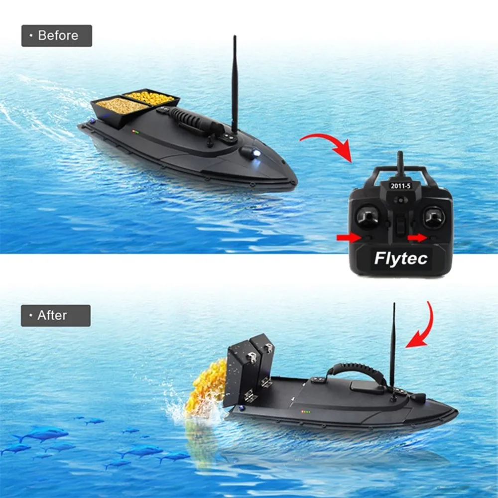 

bait boat Rc toys Kids Smart RC Bait Boat Toys Fishing Tool Dual Motor Fish Finder Boat Remote Control Fishing Ship Boats Flytec