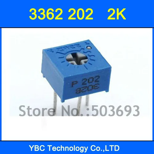 100pcs/lot 3362 202 2KR  Variable Resistors 3362P Potentiometer