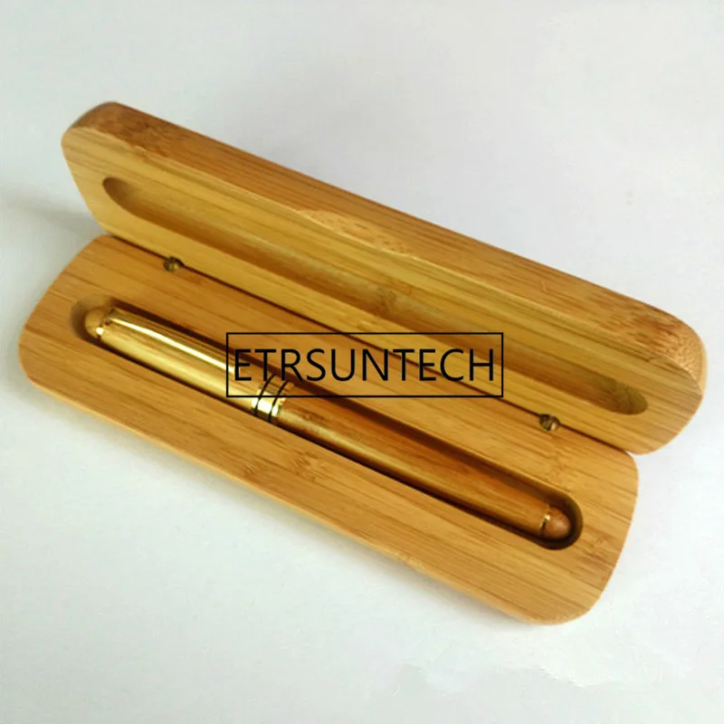 50pcs/lot Vintage elegant bamboo box business gift pen case for Christmas gift New Year Wedding gift