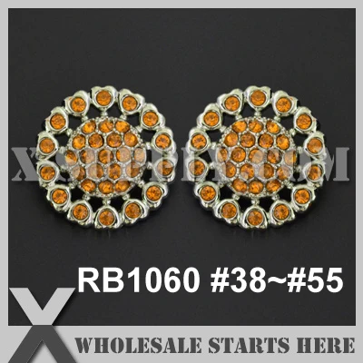 Color: RB1060 #38~#55 / Wholesale Round Shape Acrylic Rhinestone Button for Baby Headband