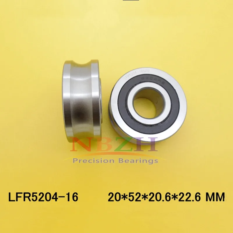 

2PCS ABEC-5 16 MM track LFR5204-16 NPP LFR5204 KDD Groove Track Roller Bearings 20*52*20.6 mm (Precision double row balls)