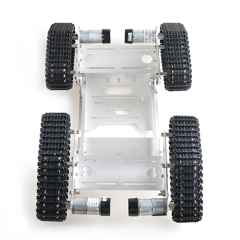 รีโมทคอนโทรล4wd ตัวหน่วงการสั่นสะเทือนหุ่นยนต์ถัง Chassis ชุดกับ4Pcs 12V จอ DC อะลูมินัมอัลลอยกรอบสำหรับ Arduino DIY TS400