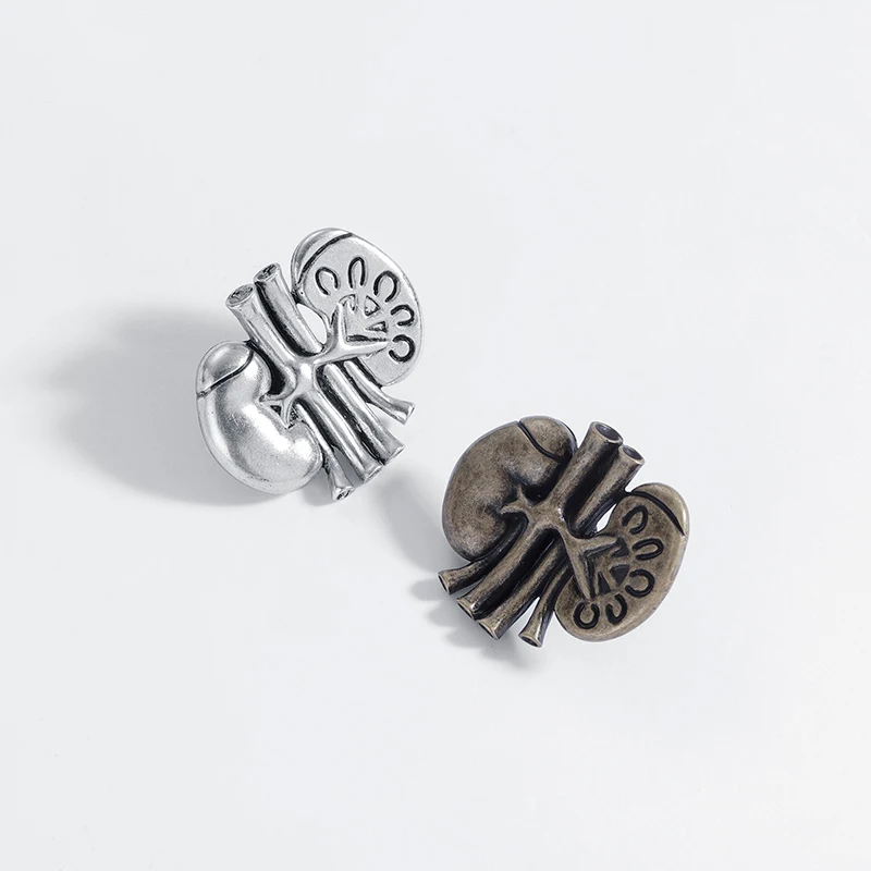 تشريح الكلى دبوس الطبية هدية الطبيب Vintage دبابيس الذهب اللون المعادن العصرية مجوهرات جميلة دبابيس النساء الملحقات