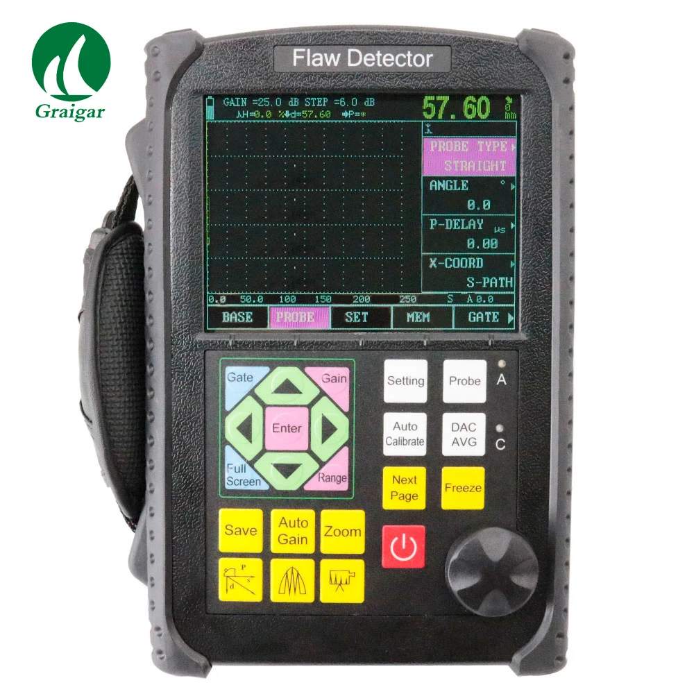 Portable Ultrasonic Flaw Detector GR650 NDT Instrument Crack, Inclusion Detector with Carrying Case