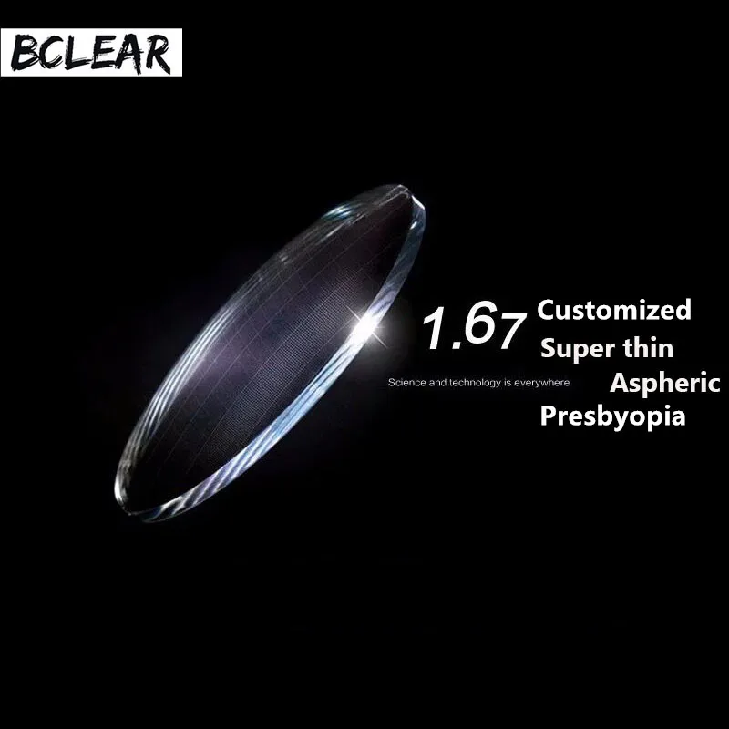 BCLEAR 1.67 Aspheric Ultra Thin Eyeglass Prescription Lenses Customized Presbyopia Reading For Eyes HMC EMI UV400 Diopter Hot