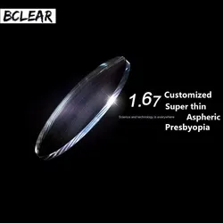 BCLEAR-gafas ultrafinas asféricas 1,67, lentes graduadas, lectura de presbicia personalizada para ojos, HMC, EMI, UV400, dioptrías calientes