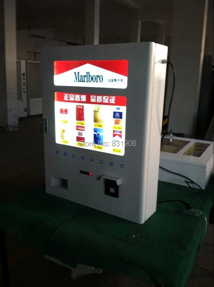 small commodity vending machine, cigarette vending machine, condom vending machine