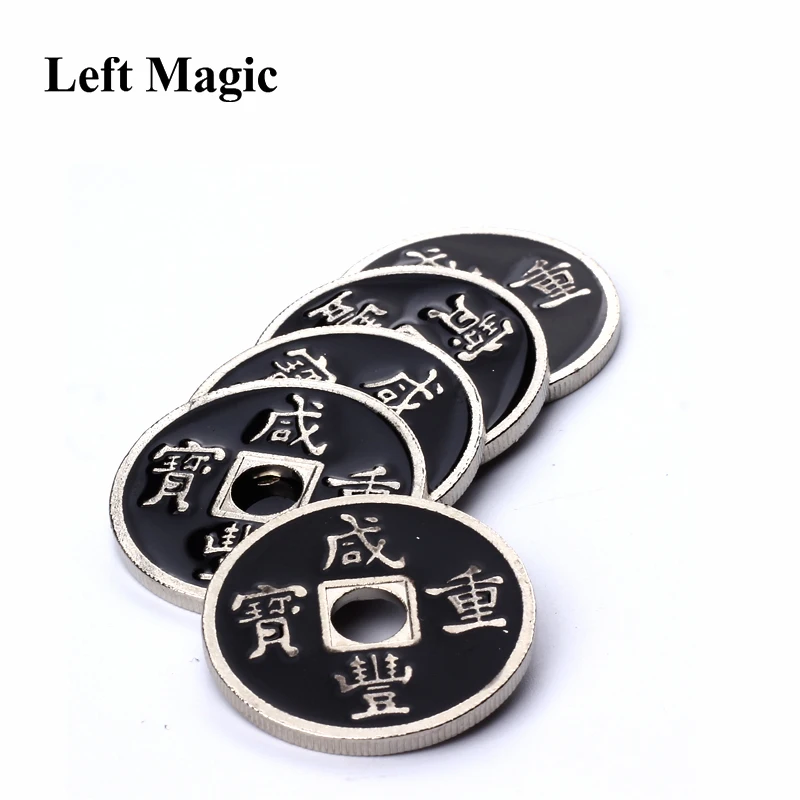 1 pcs Chinese Coin Magic Tricks US Half Dollar Size Black  mental Ancient Coins Magic Coins Props Accessories close up magic