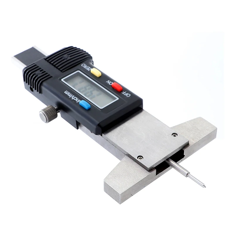 Jauge de profondeur numérique 0-25.4mm/0.01mm, métrique/pouce, jauge de profondeur de bande de roulement, affichage LED étrier 1 pièce