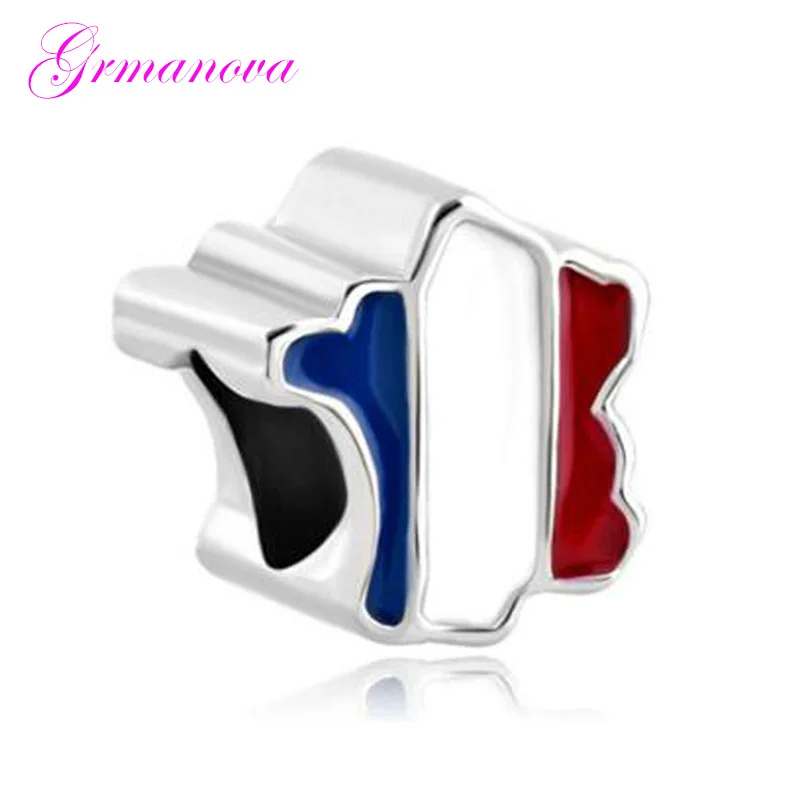 French flag French country map European beads DIY jewelry classic popular Fit Pandora Bracelet Women's DIY Jewelry