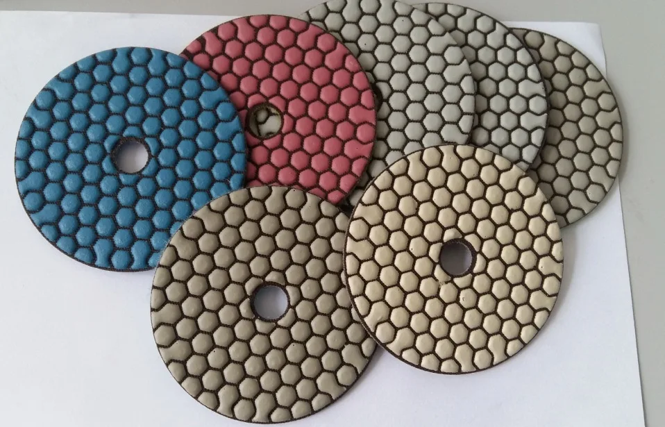 5"/125mm Best quality Diamond dry very Flexible polishing pads for marble granite concrete 7PCS