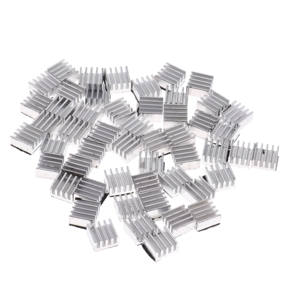 

50Pcs Aluminum Mini LED/Power IC Heat Sink Cooling Fin Silver For Computer Components 8.8x8.8x5mm