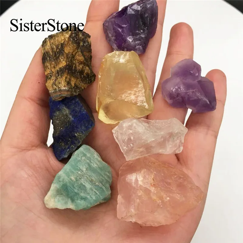 8pcs natural quartz crystal rough gemstones and minerals healing raw stones as gifts - Image 3