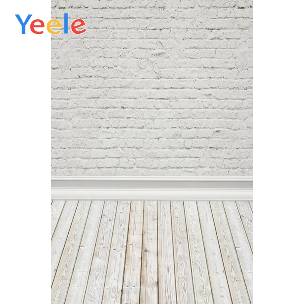 Yeele White Brick Wall Wooden Floor Portrait Baby Photography Background Customized Photographic Backdrop Props For Photo Studio