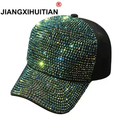 2018 Rhinestones luxury pearl Sequins Baseball Cap For Women Summer Cotton Hat Girls Snapback Hip hop hat Gorras Casquette Bones