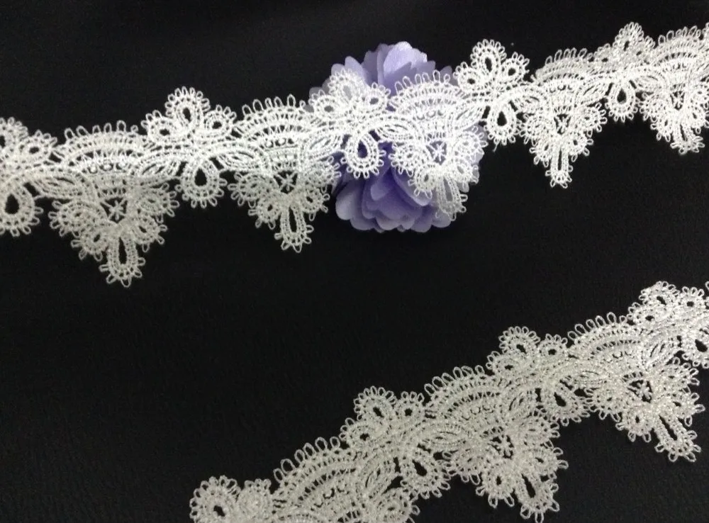 6cm White delicate water-soluble embroidery lace trimming, DIY decoration accessories, XERY13676