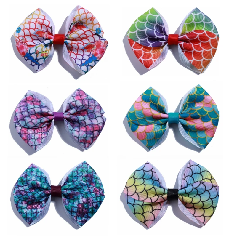 

200PCS 9CM 3.5" Grosgrain Ribbon Solid Bow Knot Girl Bowknot Hair Clip Boutique Head Wear Hair Accessories You Pick Color