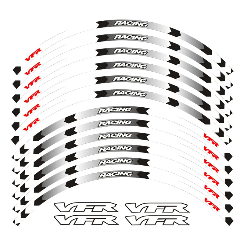7 Style Reflective sticker Motorcycle Wheel Tire Rim Stickers 17inch wheel For Honda VFR VFR750 VFR800 VFR1200 VFR1200F