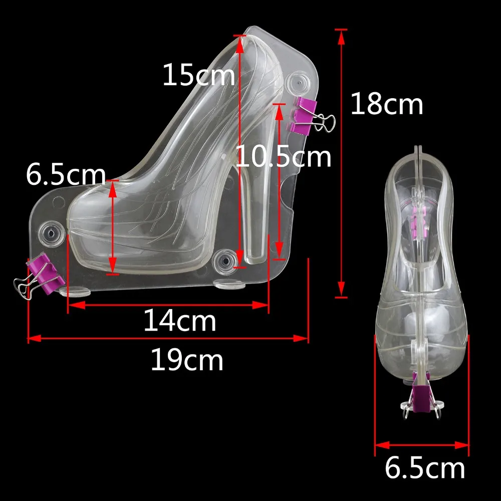 3D High Heels Shape Chocolate Mold Plastic Candy  Molds Confectionery Baking Pastry Cake Decoration Tools