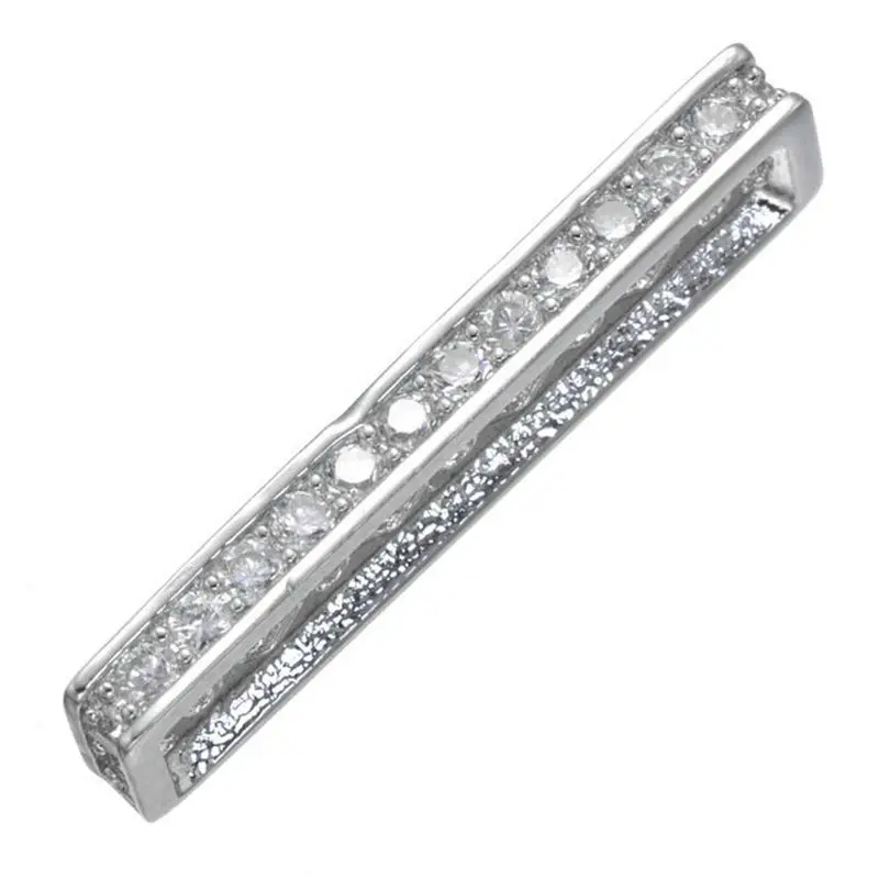 Jewelry Making Supplies 2 Size Multi Hole Copper Micro Pave Zirconia Rhinestone Spacer Bar For DIY Bracelet Necklace Making