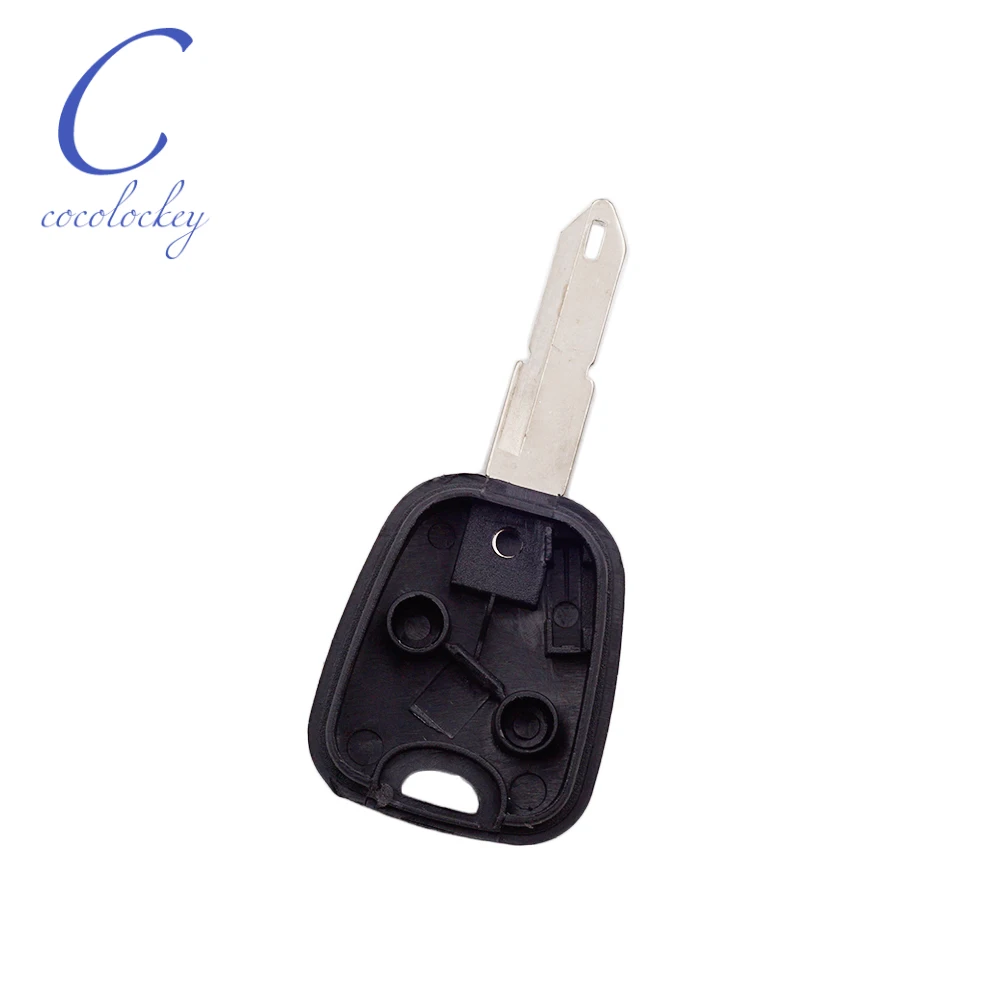 Cocolockey carcaça de chave fob sem chip, para peugeot 106 206 206 206cc chaves de chip sem corte lâmina modelo