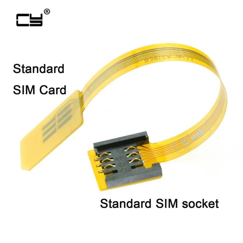 GSM CDMA Standard UIM SIM Card Kit Male to Female Extension Soft Flat FPC Cable Extender 10cm