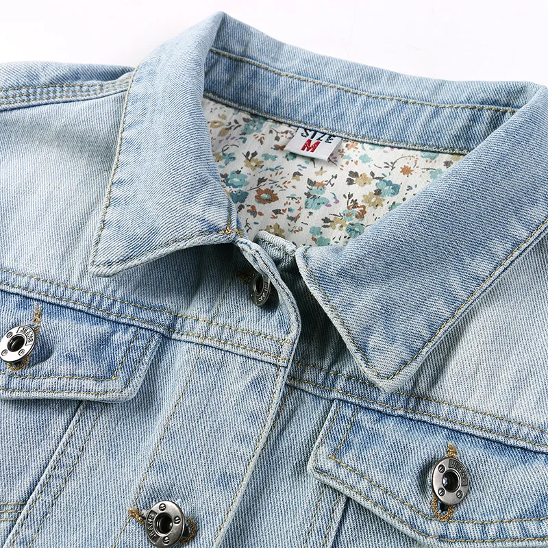 New Autumn Short Section Slim Casual Large Size Seven-point Sleeve Denim Jacket Female Jacket Top