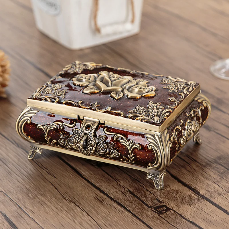 Size L - Vintage Jewellery Case Fashion Jewelry Box Zinc-alloy