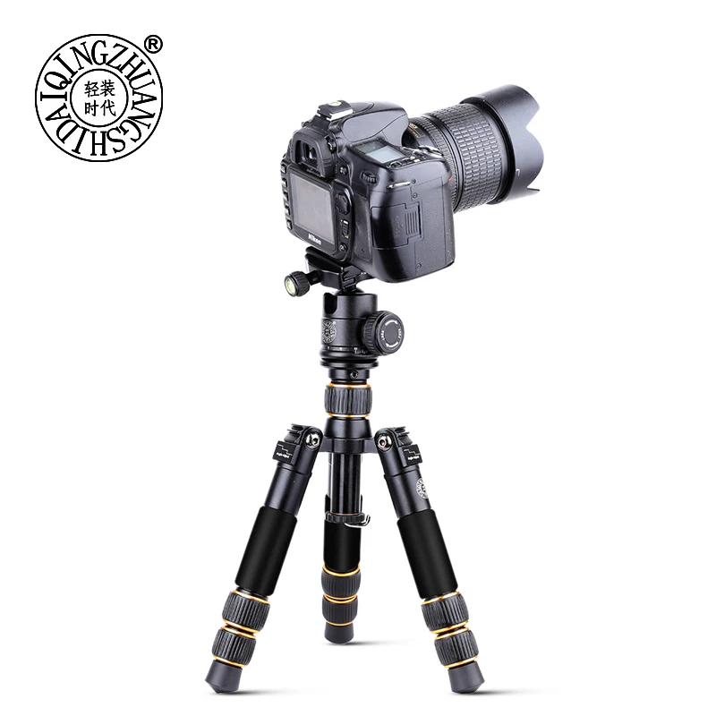 

Portable Mini Camera Tripod QZSD Q166A Lightweight Flexible Camera Tripod Use with Head and Monopdod with Phone ipad Holder