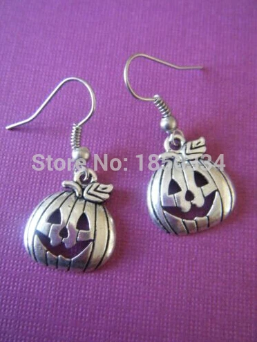 50Pair Fashion Happy Halloween Pumpkin Charms Dangle Earrings For Women With Gift Box DIY Findings Jewelry Z111